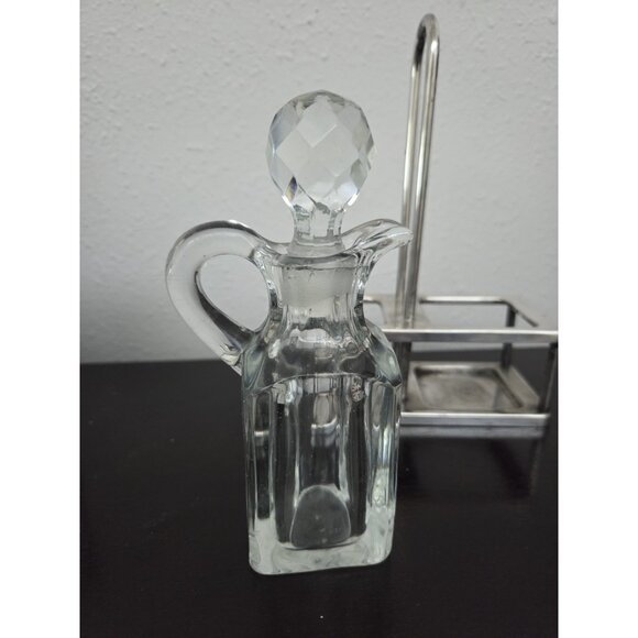 Vintage Benedict Indestructo Silver Soldered Cruet 1286 Oil & Vinegar Set USA - Picture 6 of 12